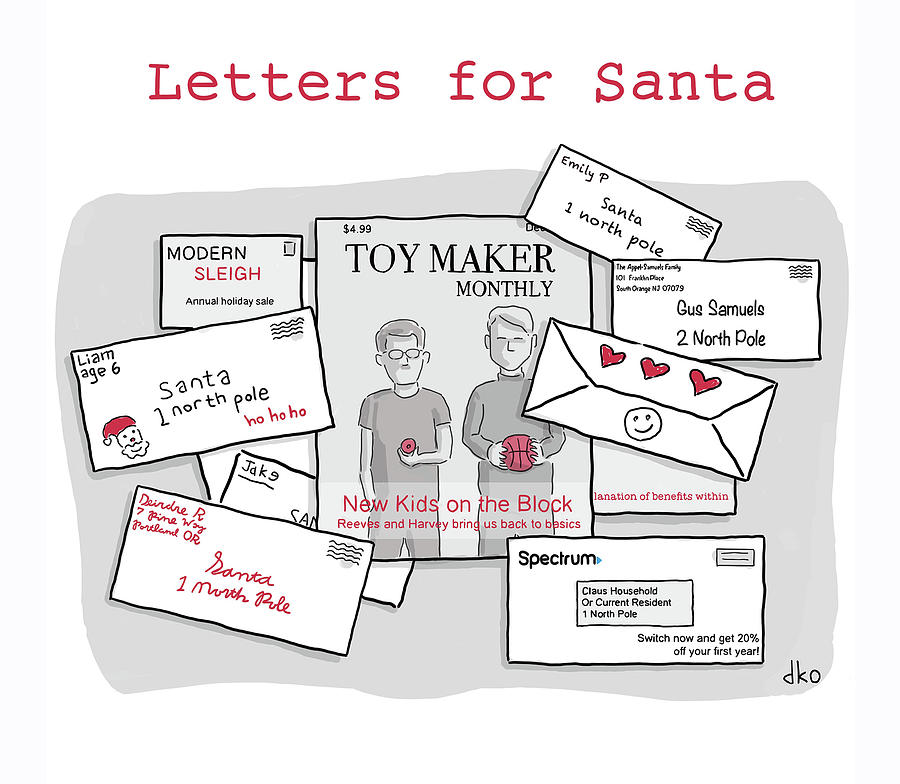 Letters For Santa Drawing by David Ostow