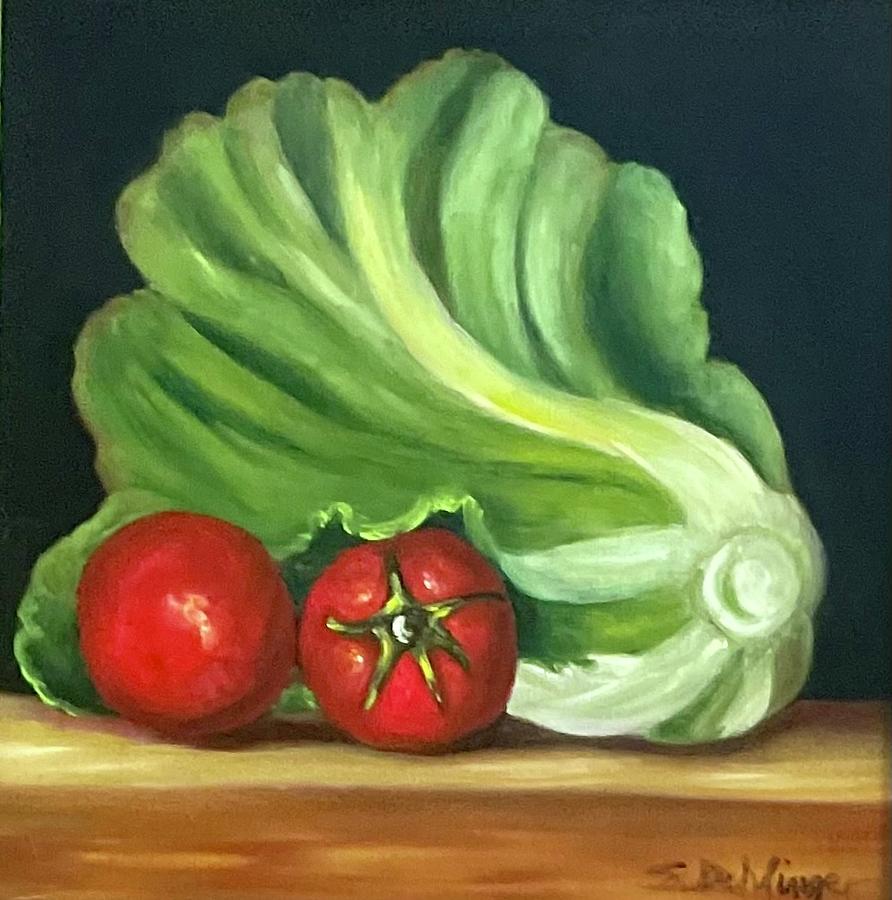 Lettuce and Tomatoes Please Painting by Susan Dehlinger
