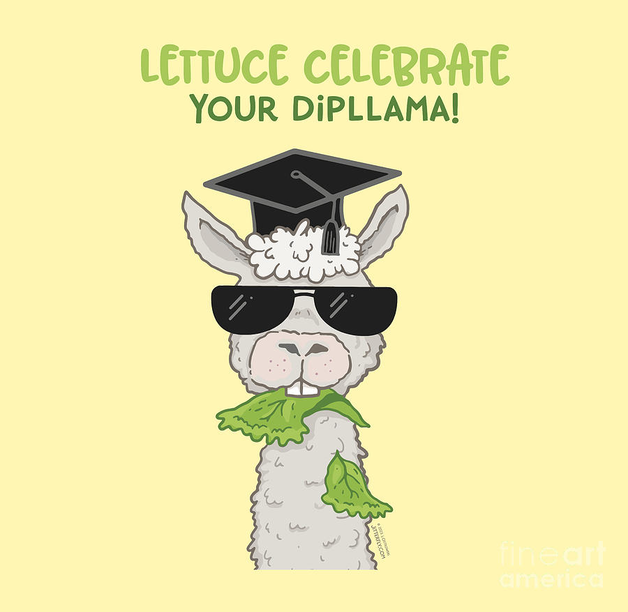 Lettuce Celebrate Your Dipllama Digital Art by Laura Ostrowski