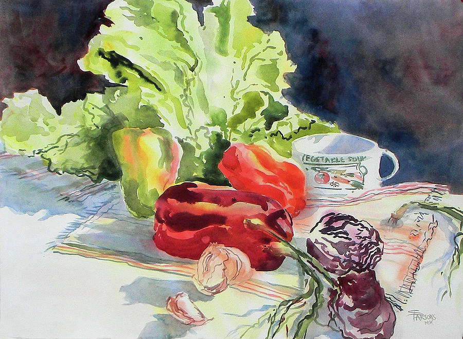 Lettuce Talk Painting by Sheila Parsons
