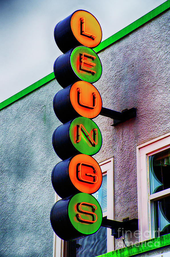 Leungs Neon Sign Photograph by Bob Christopher