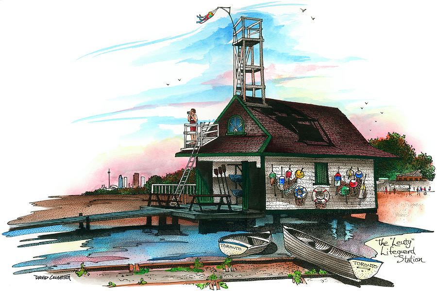 Leuty Lifeguard Station, Toronto Mixed Media by David Crighton