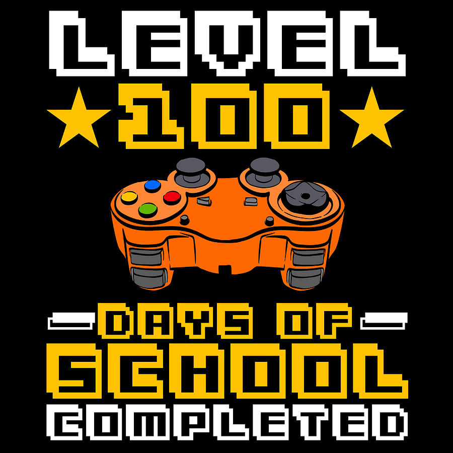 Level 100th Day of School Completed Arcade Hoodie 100 Days Complete Gamer Youth Sweatshirt Video Game 100 Days of School Shirt Youth