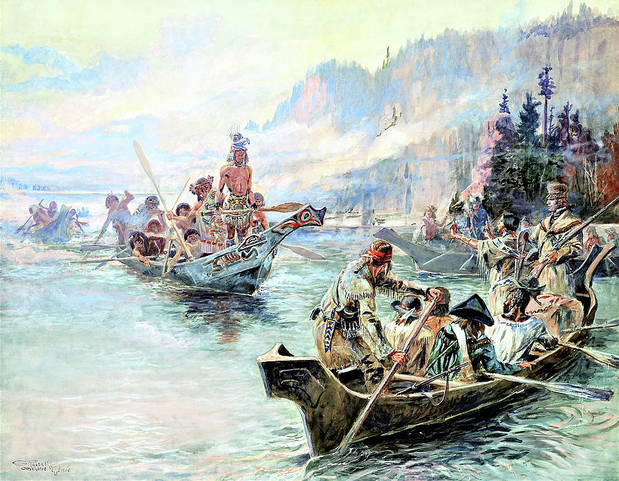 Charles Marion Russell Painting - Lewis and clark-expedition - Digital Remastered Edition by Charles Marion Russell