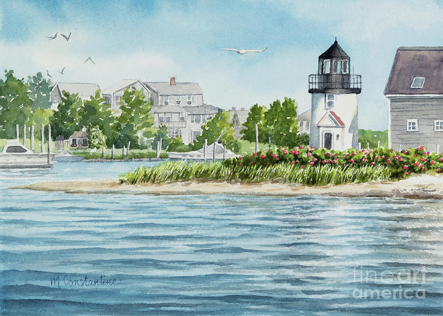 Lewis Bay aka Hyannis Harbor Lighthouse Cape Cod Painting by Michelle Constantine