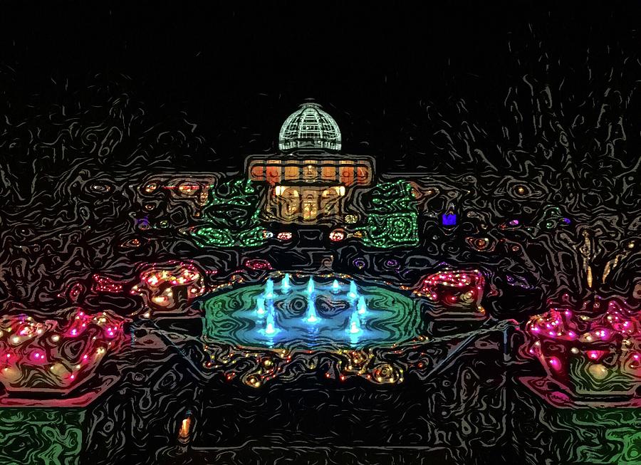 Lewis Ginter Holiday Lights Digital Art by Kiran Krishnamurthy Fine