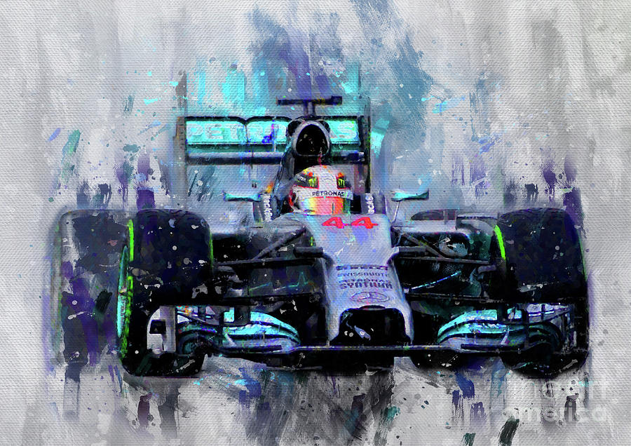 Lewis Hamilton Digital Painting Digital Art by Howard Garner - Pixels