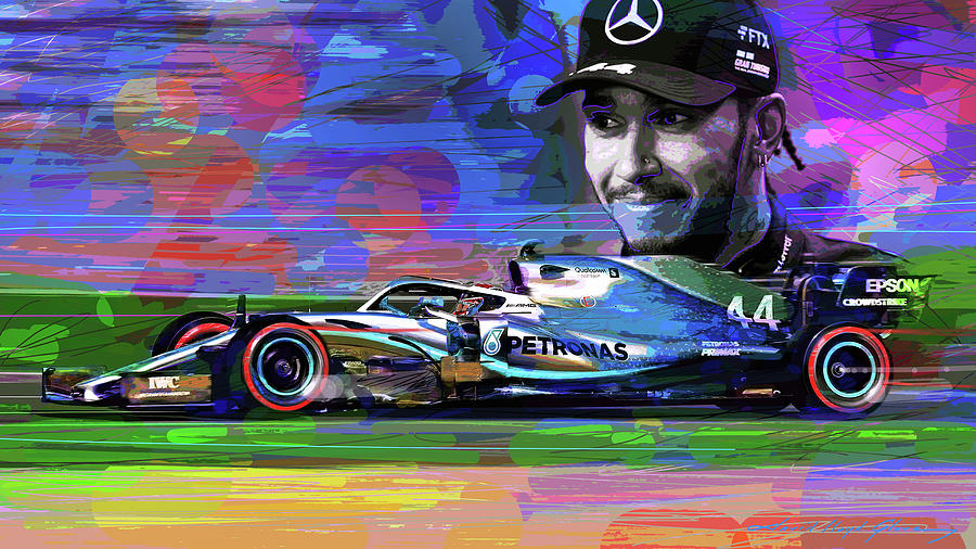 Lewis Hamilton F1 - Mercedes Racing Painting