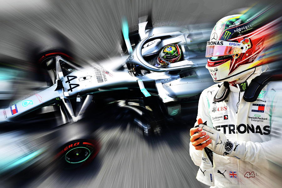Lewis Hamilton Digital Art - Lewis Hamilton - F1 World Champion by Jean-Louis Glineur alias DeVerviers