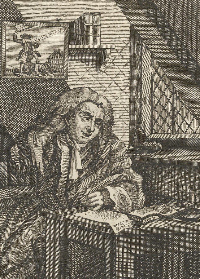 Lewis Theobald - Detail of the Poet Relief by William Hogarth
