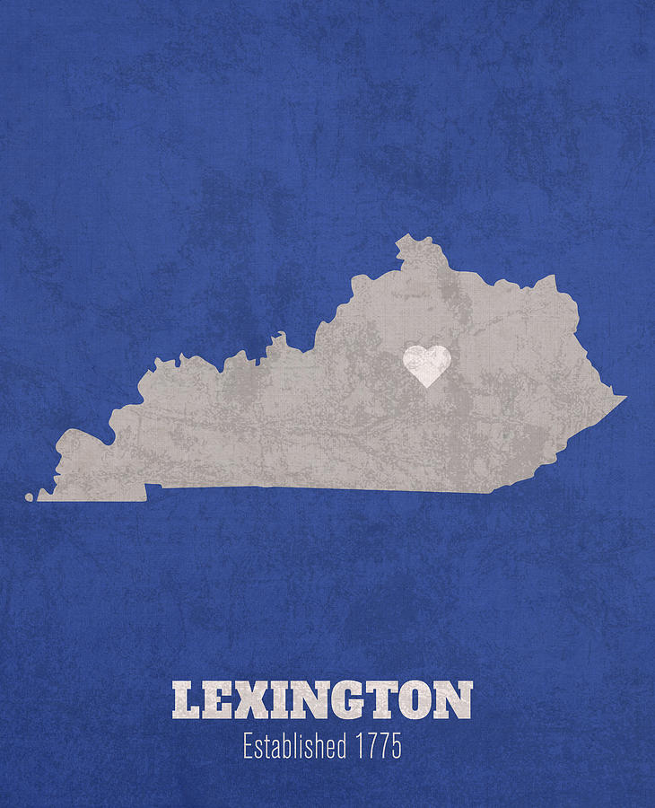 Lexington Kentucky City Map Founded 1775 University of Louisville