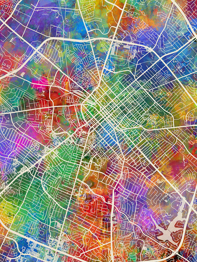 Lexington Digital Art - Lexington Kentucky City Street Map #44 by Michael Tompsett