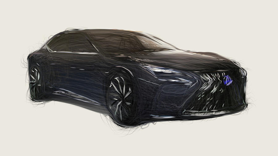 Lexus LF FC Concept Car Drawing Digital Art by CarsToon Concept - Fine ...