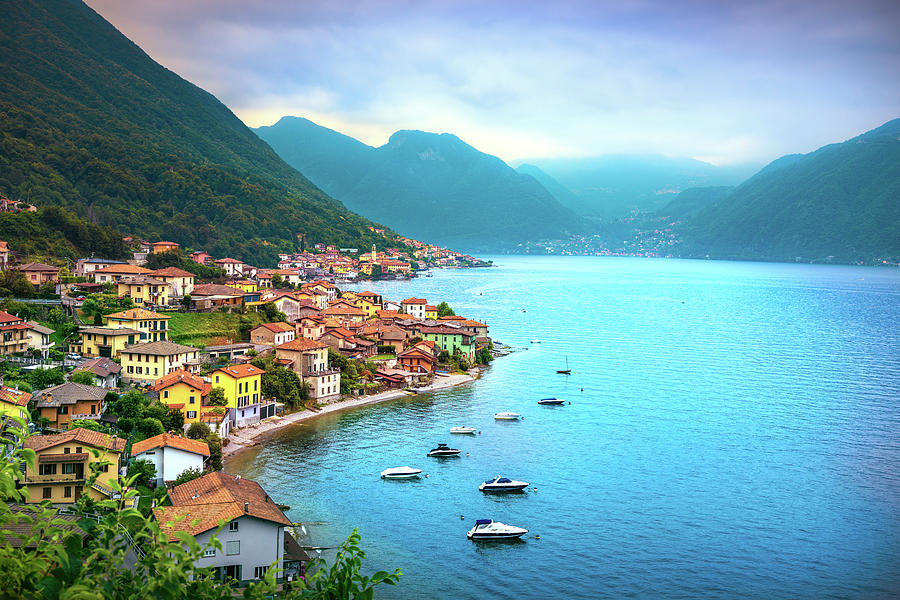 Lezzeno village, Lake of Como Photograph by Stefano Orazzini