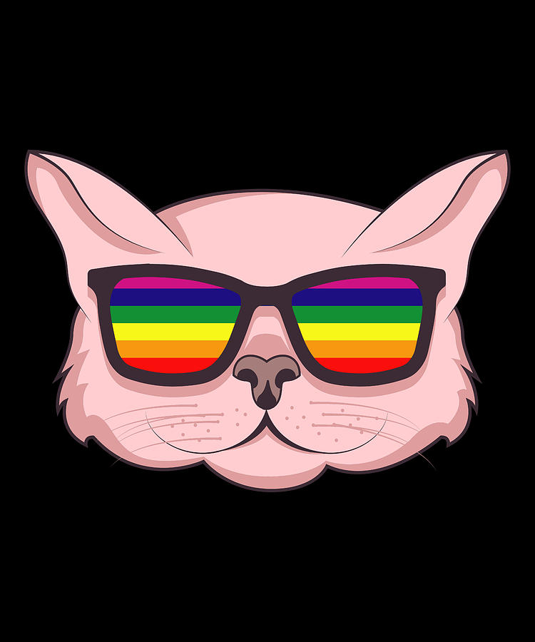 LGBT Cat With Sunglasses LGBT Pride Month LGBTQ Digital Art by Tom ...