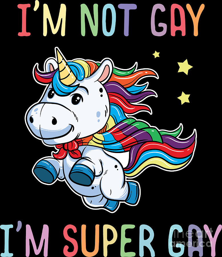 Lgbt Funny Rainbow Unicorn Super Gay Lesbian Pride Digital Art By