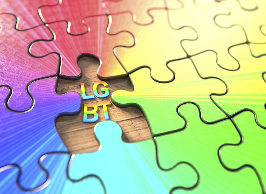 LGBT jigsaw puzzle, illustration Drawing by Ktsdesign/science Photo Library