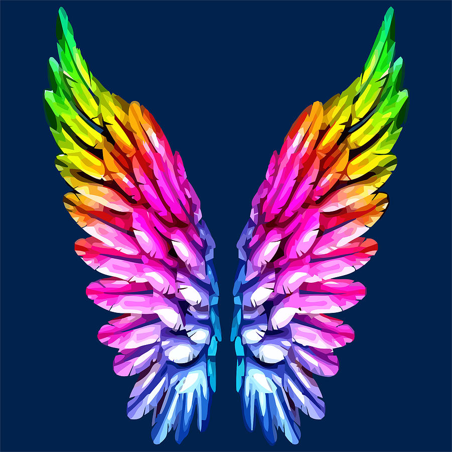 Lgbt Rainbow Angel Wings Lesbian Gay Pride Parade Wo Wall Art Prints ...