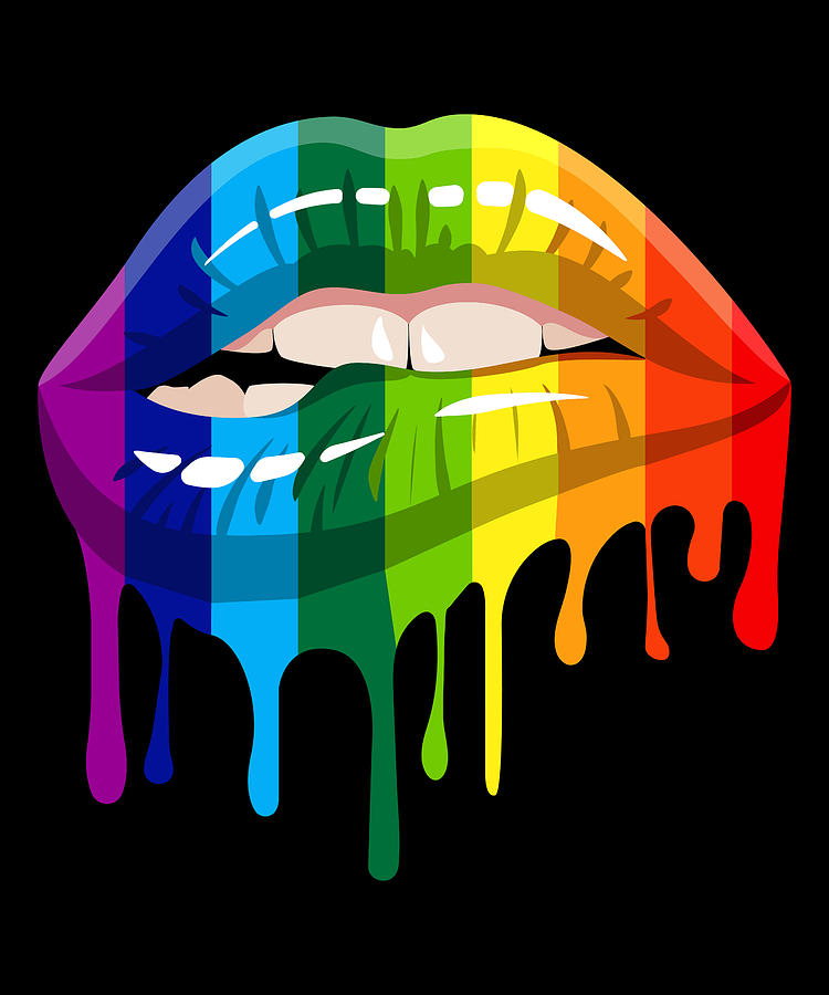 LGBT Rainbow Lip Gay Digital Art by Tam Nguyen Art