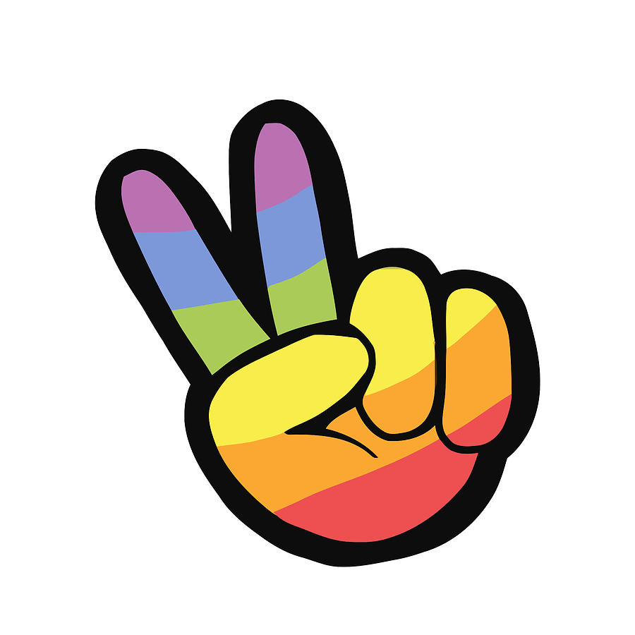 Lgbt Rainbow Peace Sign Mug Wall Art Prints Design And Poster Canvas ...