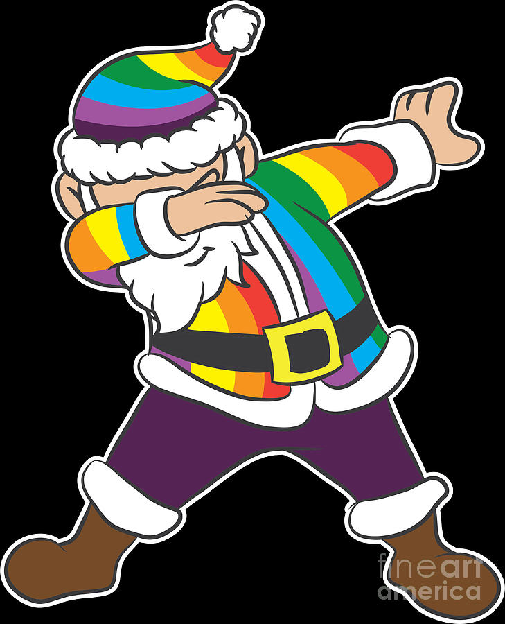 Lgbt Rainbow Santa Gay Lgbtq Christmas Xmas T Digital Art By Haselshirt