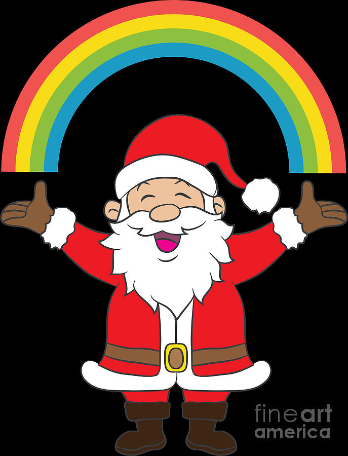 Lgbt Santa Rainbow Gay Lgbtq Christmas Xmas T Digital Art By Haselshirt Pixels