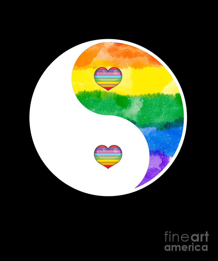 Lgbt Yin Yang Gay Pride Harmony Mandala Heart T Digital Art By Thomas Larch Pixels