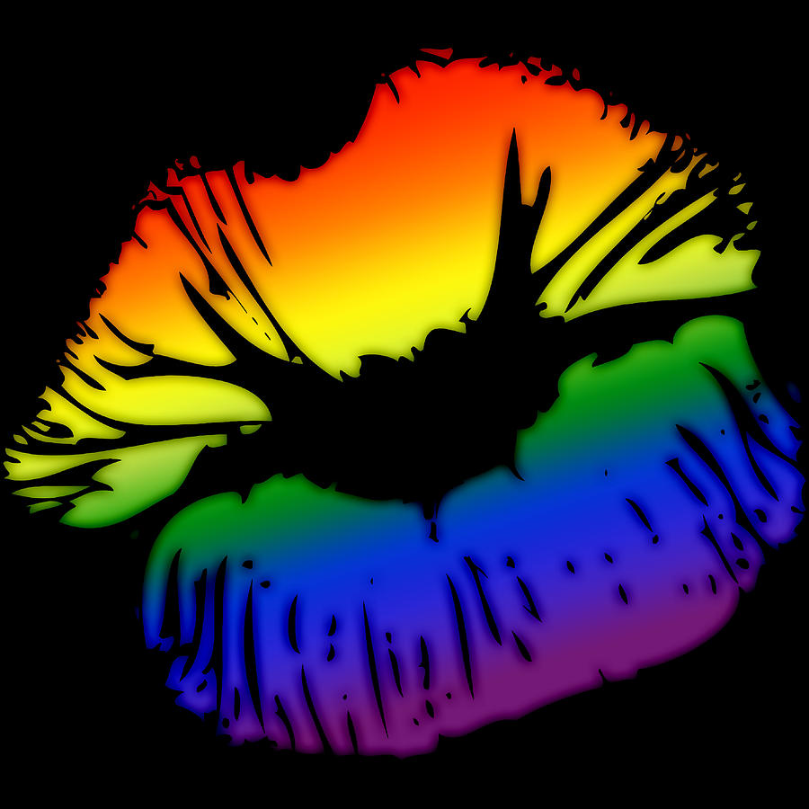 LGBTQ Big Kissing Lips Digital Art by Patrick Hiller - Pixels