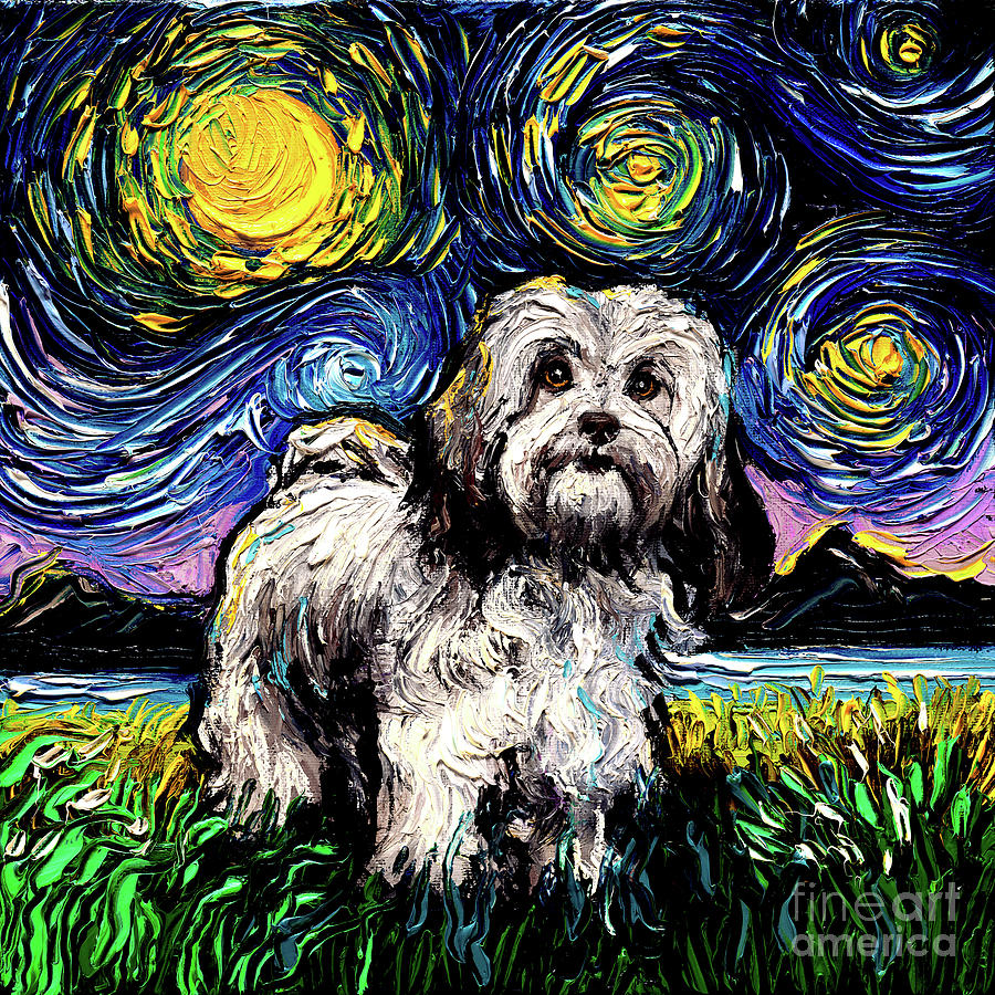 Dog Painting - Lhasa apso by Aja Trier Dog Painting - Lhasa apso by Aja Trier