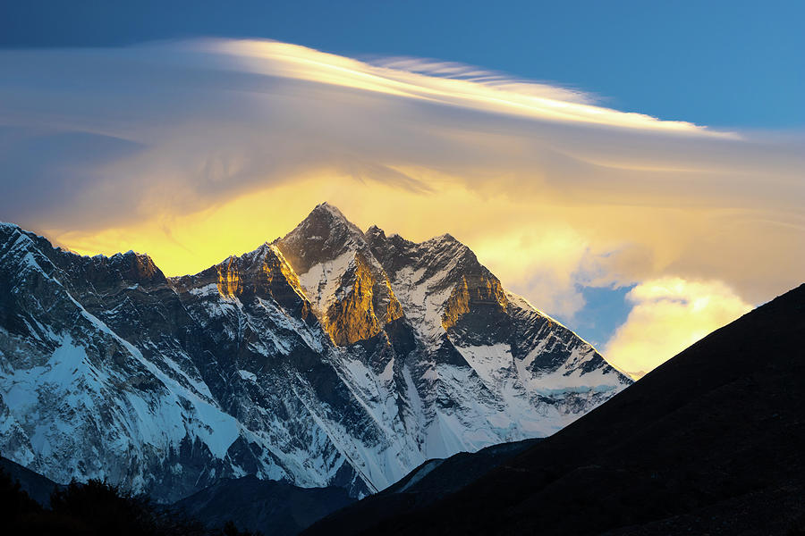 Lhotse at sunrise Photograph by Radek Kucharski
