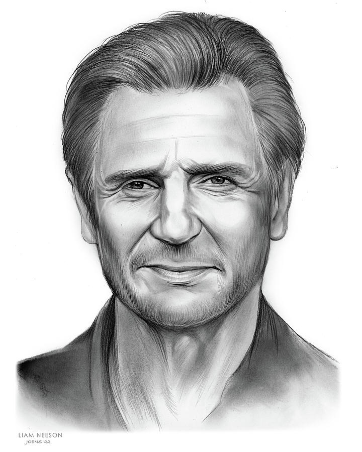 Liam Neeson Drawing - Liam Neeson 04May22 by Greg Joens