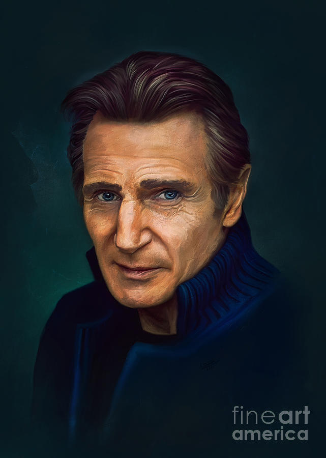 Liam Neeson Digital Art by Andrzej Szczerski