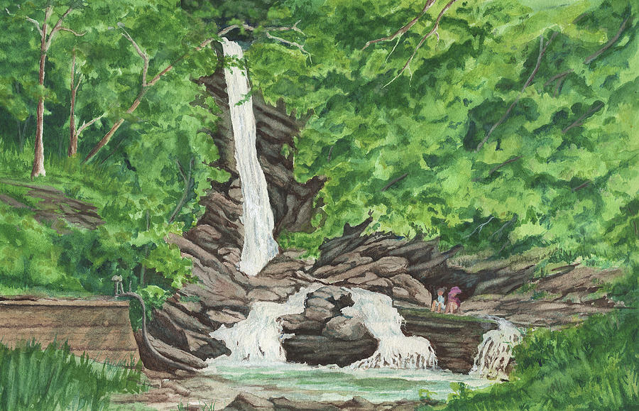 Liangshan Waterfall in Taiwan Painting by Melodie Kantner