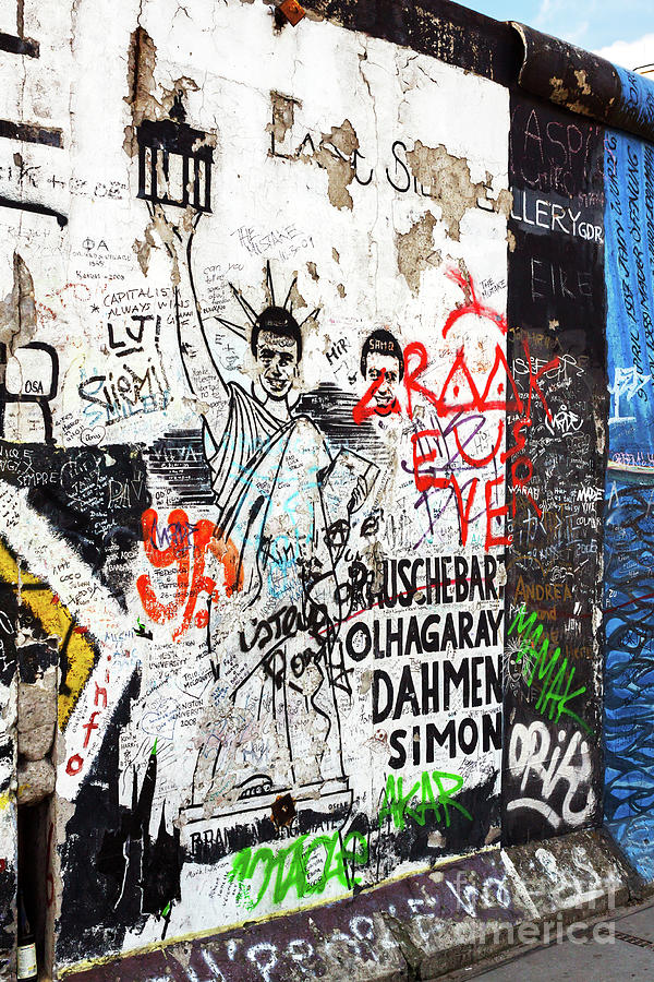 Berlin Photograph - Liberty at the Berlin Wall by John Rizzuto
