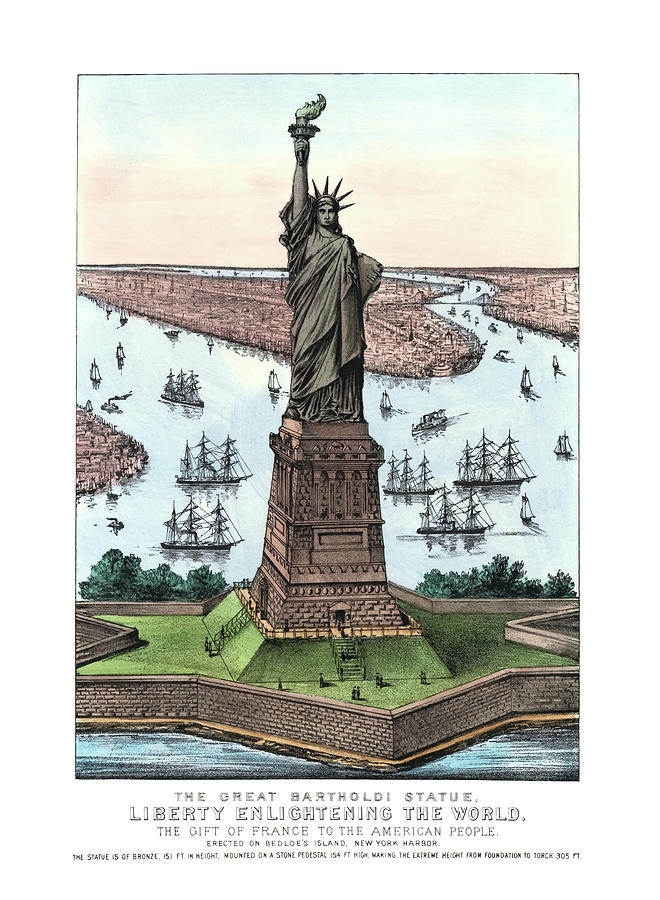 Architecture Drawing - Liberty Enlightening the World  by Mango Art