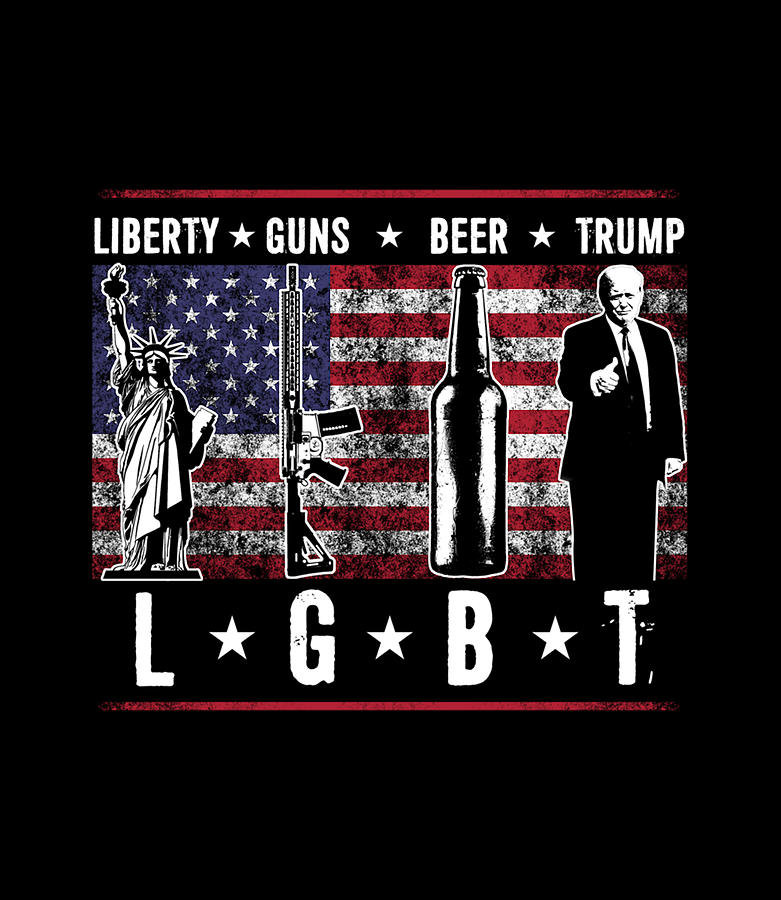 Liberty Guns Beer Trump Lgbt Parody Funny Digital Art By Quynh Vo 6767