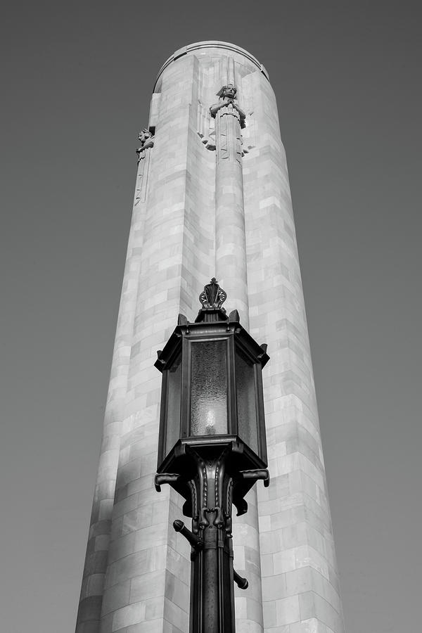 Liberty Memorial Tower In Monochrome - Kansas City Missouri Photograph
