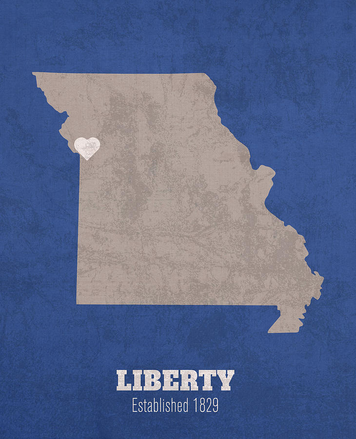 Liberty Missouri City Map Founded 1829 Saint Louis University Color 