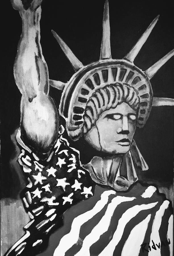 Liberty Monochrome Painting By Ridvanzero Artist - Fine Art America