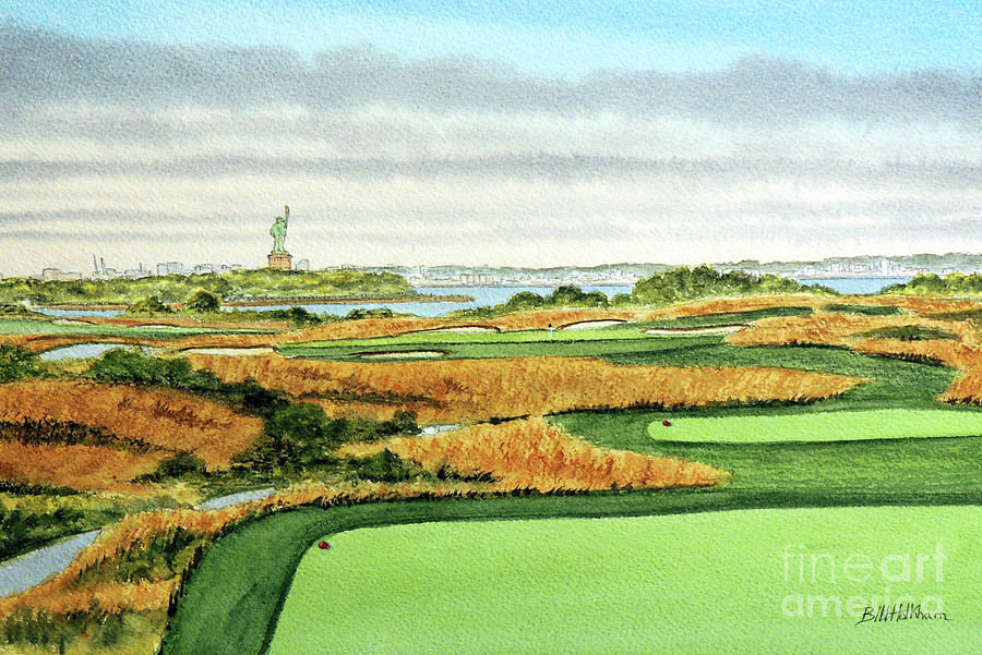 A New Jersey Golf Course Hole 14 Painting by Bill Holkham