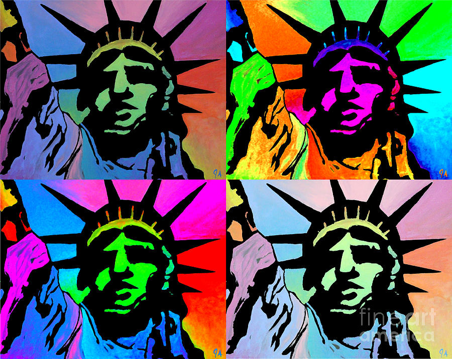 Liberty Of Colors - mosaic Painting by Jeremy Aiyadurai