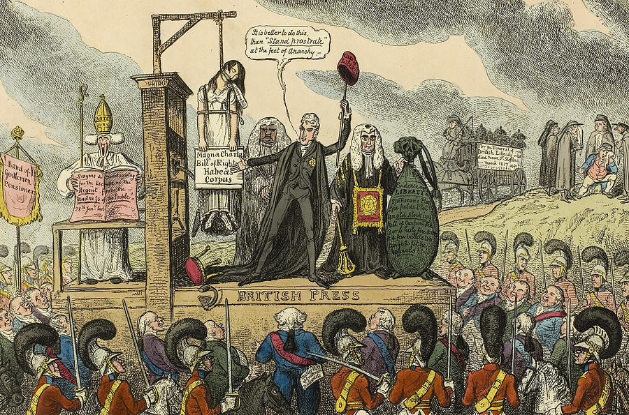 Liberty Suspended With the Bulwark of the Constitution Relief by George Cruikshank