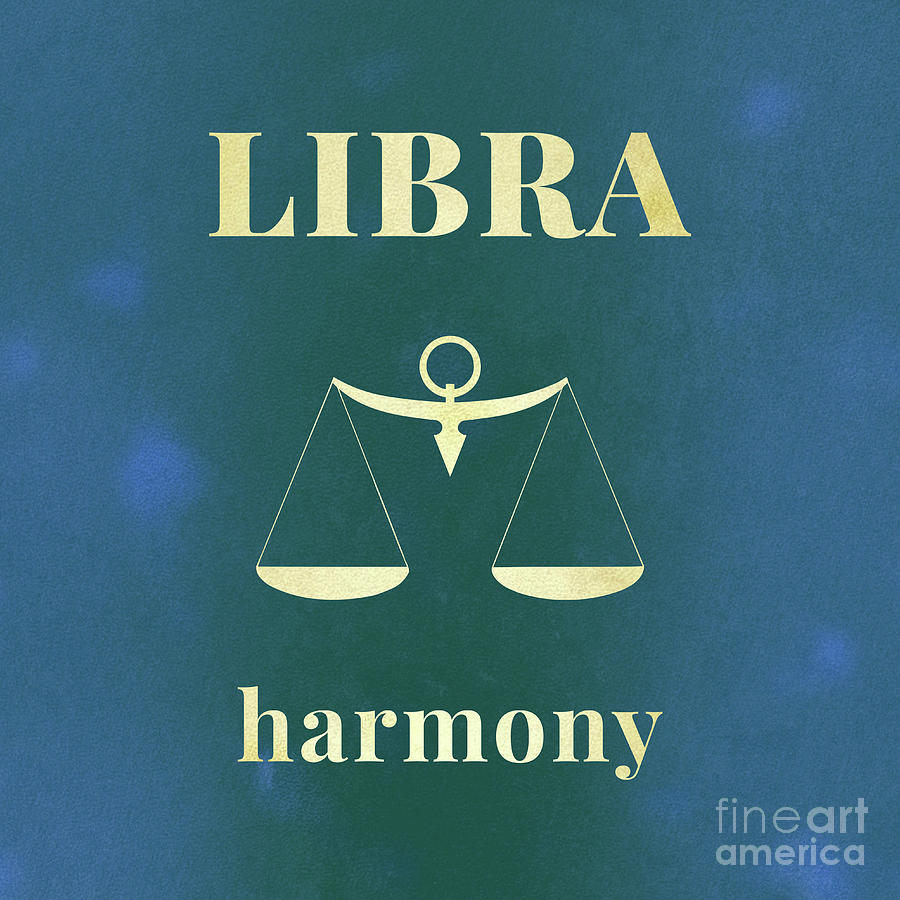 Libra Balance Harmony Zodiac Sign Minimal Art 8 Digital Art by Nishanth