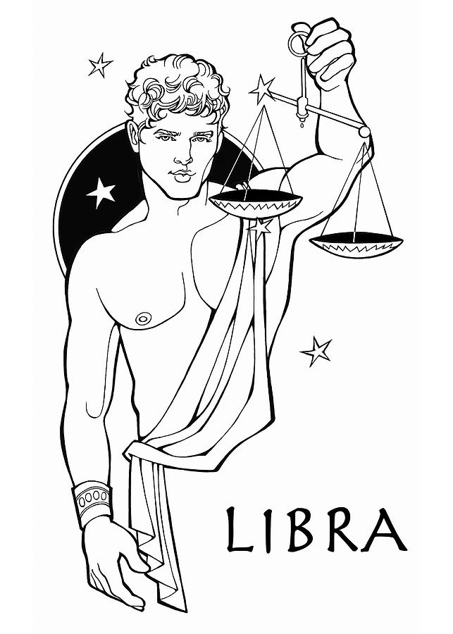 Libra Drawing by Steven Stines
