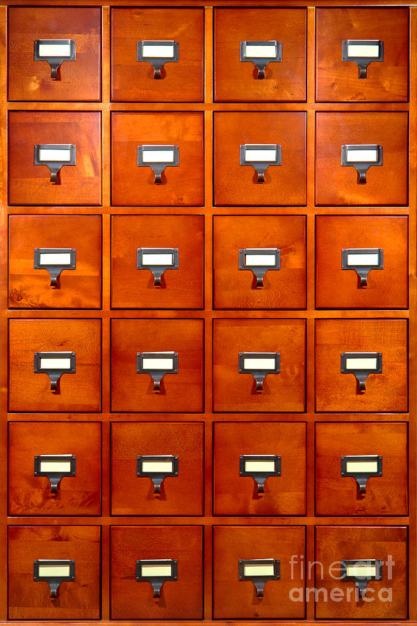 Library Card Drawer Cabinet Photograph by Olivier Le Queinec