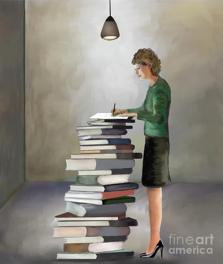 Library Inventory Painting by Ana Borras
