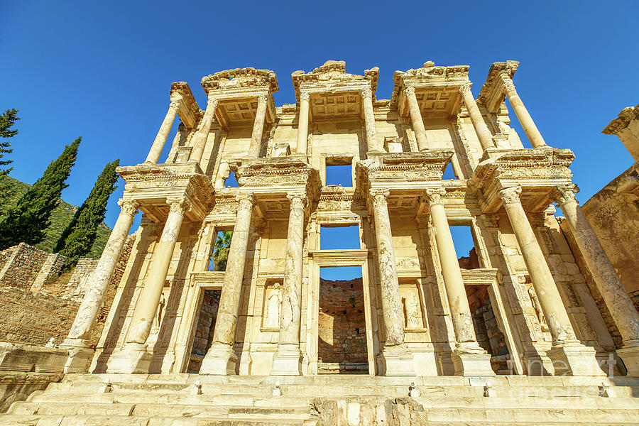 Library of Celsus of Ephesus site in Turkey Digital Art by Benny Marty