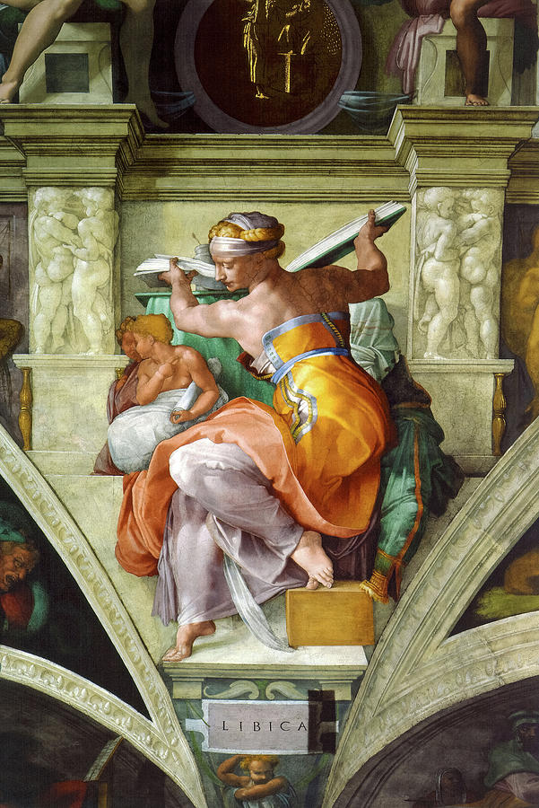 Michelangelo Painting - Libyan Sibyl, Sistine Chapel by Michelangelo Buonarroti
