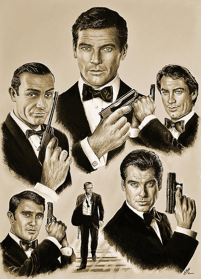 Licence to Kill bronze version Drawing by Andrew Read