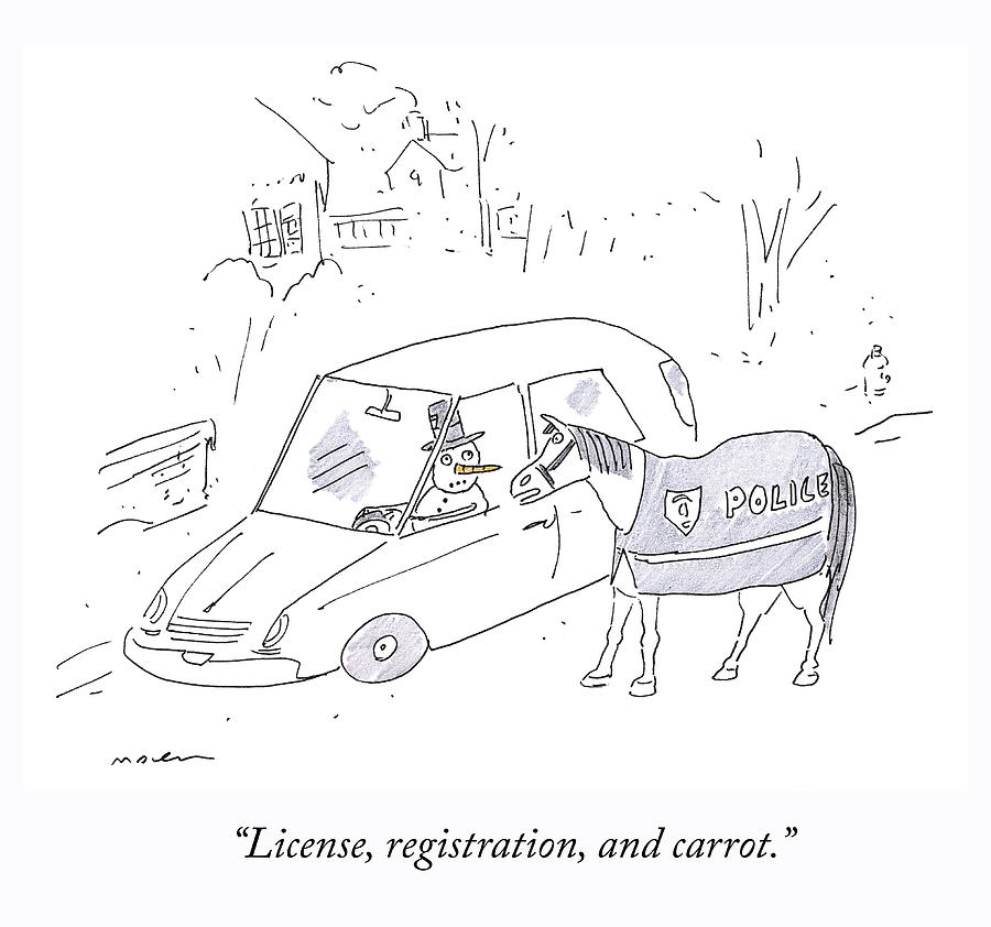 License and Registration Drawing by Michael Maslin License and Registration Drawing by Michael Maslin